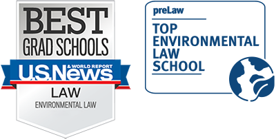 US News and World Report and preLaw badges for Environmental Law