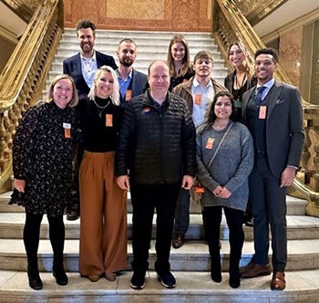 Colorado Governor Jared Polis (c) and DU Animal Law Program students joined the ASPCA at the Colorado State Capitol for a lobby day.