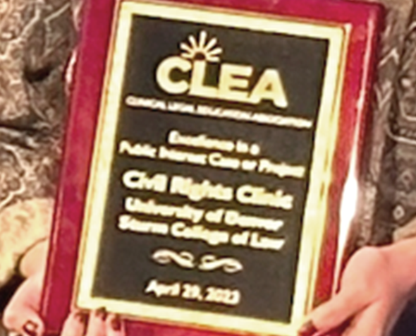 close-up of award plaque