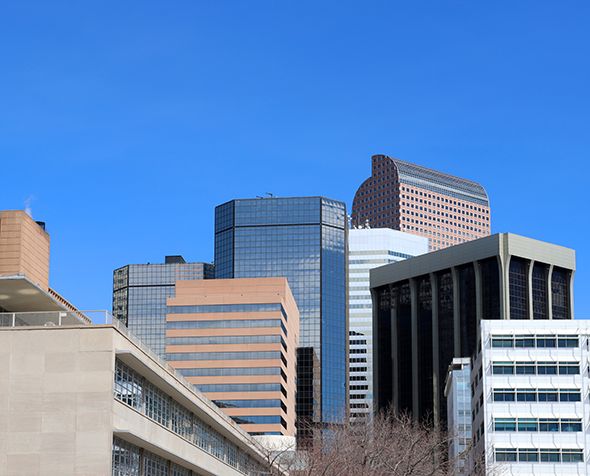 Buildings in Denver skyline
