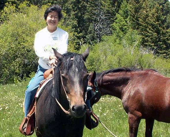 Fay Matsukage riding horse