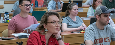 students seated in law classroom