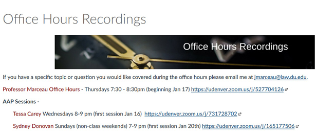 office hour recordings