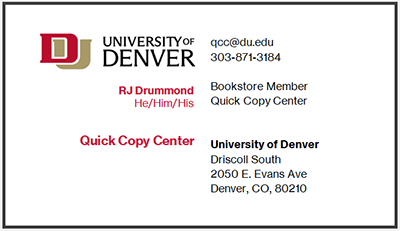 DU Business Card Sample