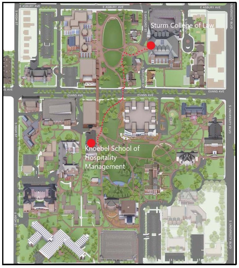 Map to the Hotel, Restaurant & Tourism Management building
