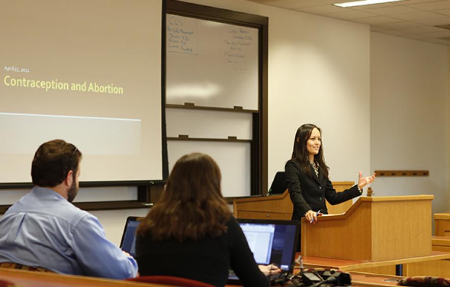 Denver Law professor in classroom