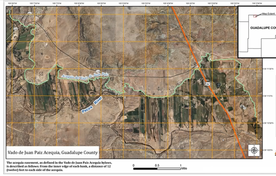 map of Colorado acequias in Guadalupe County