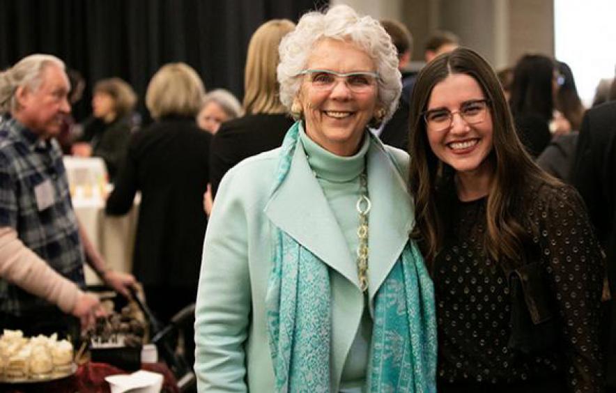 Two women posing for a photo