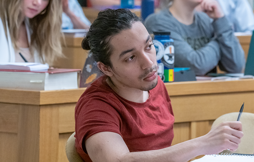 student in classroom