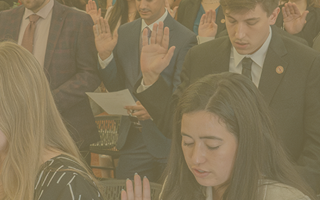 students at swearing in ceremony
