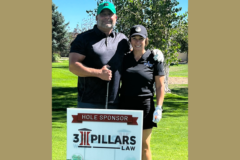 Byron Elliott and Katie Pierce on golf course