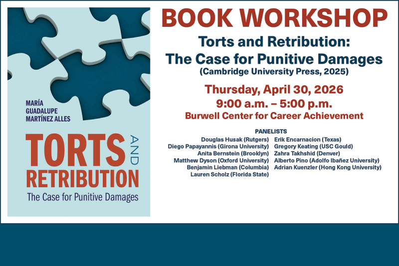 Book Workshop on Torts and Retribution