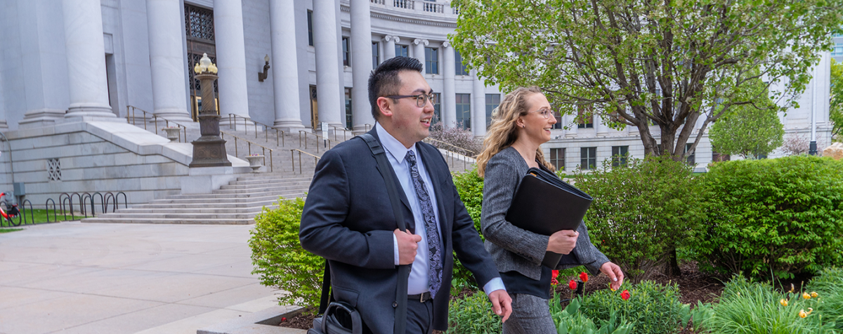Denver Law students at civic building