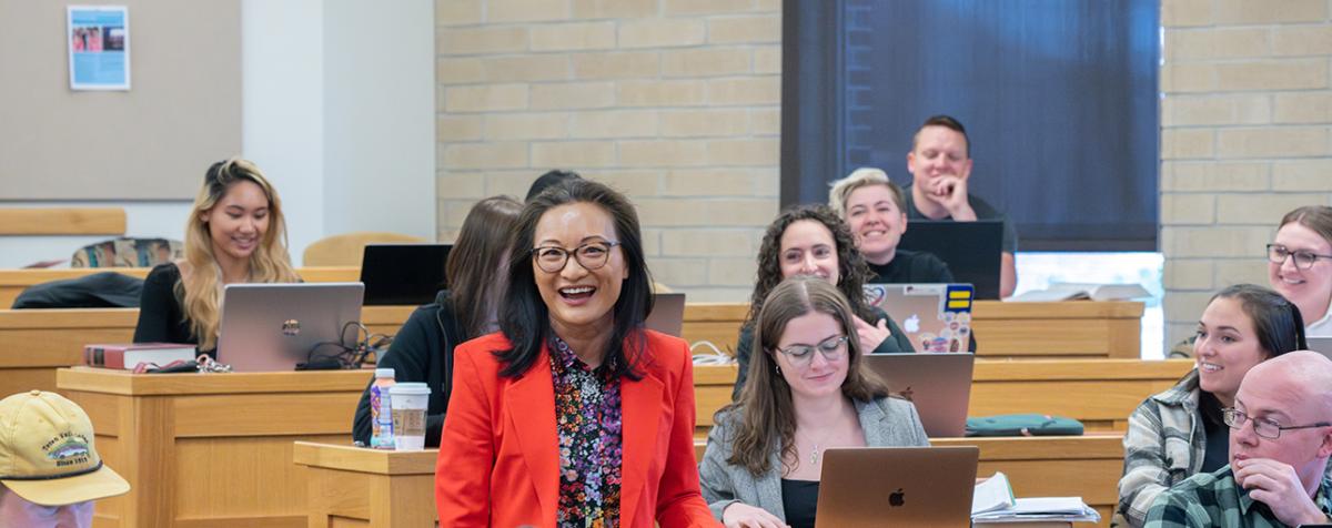 Professor Phoenix Cai in class