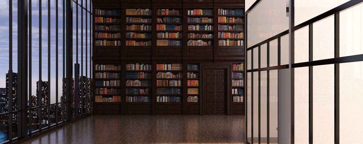 law office interior with books