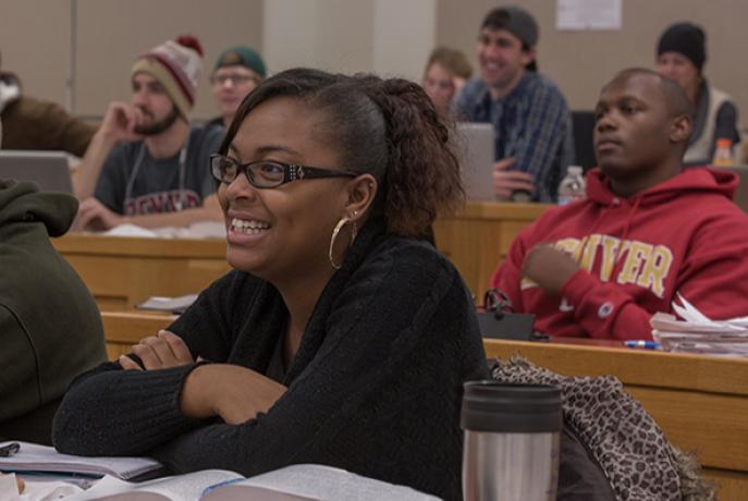 Student in class